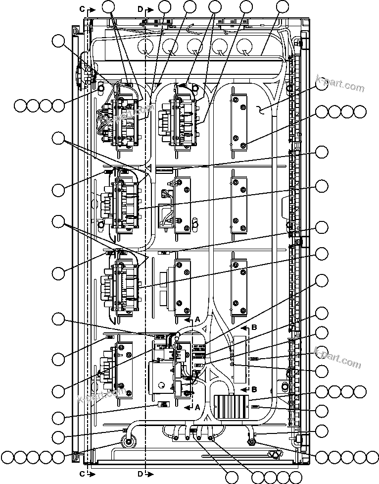 Komatsu parts book diagram for AFE59-A 930E-4 S/N A30465 - A30466    CODELCO GABY: AUXILIARY CONTROL CABINET COMPONENTS - LEFT WALL