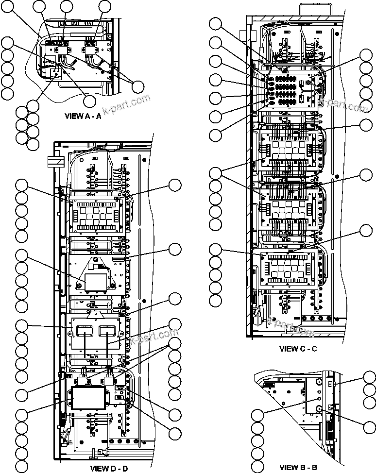 Komatsu parts book diagram for AFE59-A 930E-4 S/N A30465 - A30466    CODELCO GABY: AUXILIARY CONTROL CABINET COMPONENTS - LEFT WALL-1