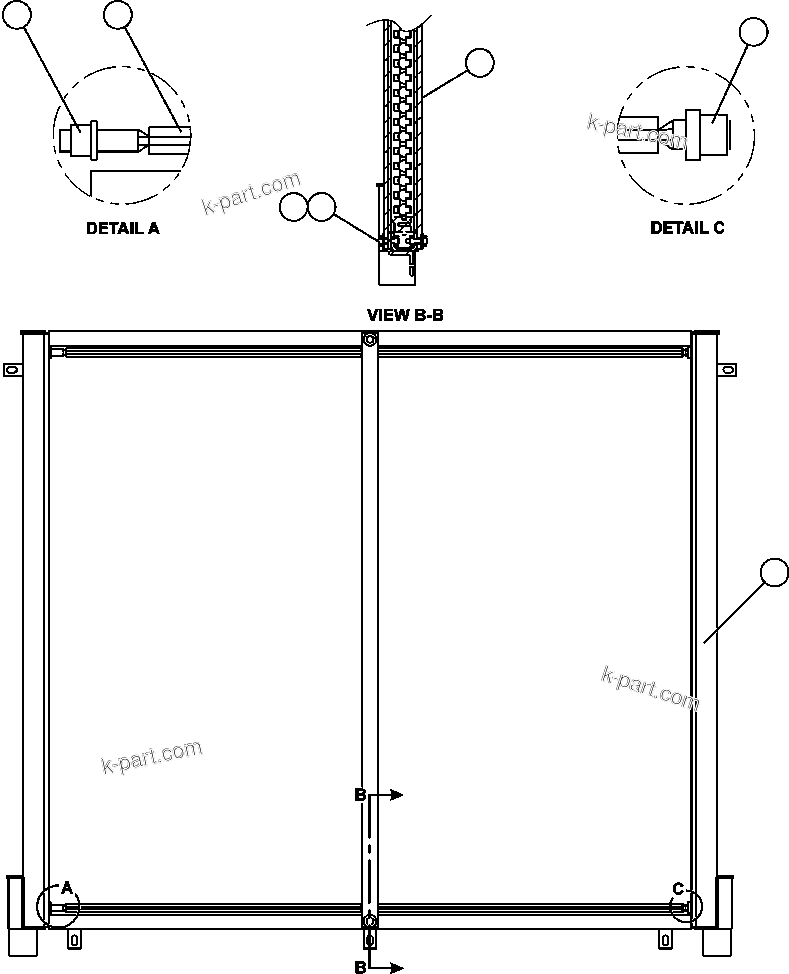 Komatsu parts book diagram for AFE59-A 930E-4 S/N A30465 - A30466    CODELCO GABY: FUEL COOLER ASSEMBLY (XA2799)