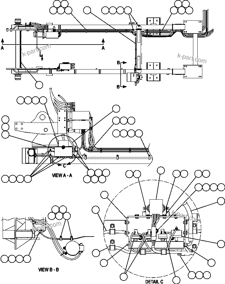 Komatsu parts book diagram for AFE59-A 930E-4 S/N A30465 - A30466    CODELCO GABY: ENGINE ELECTRICAL - ROUTING & PRELUBE SWITCHES