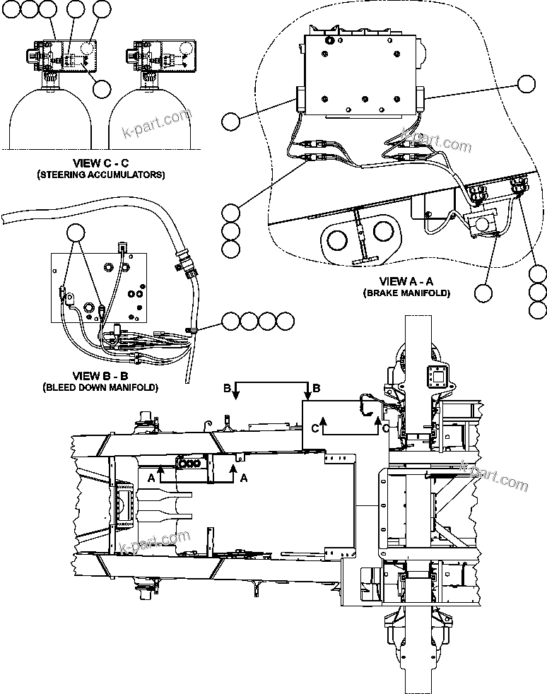 Komatsu parts book diagram for AFE59-A 930E-4 S/N A30465 - A30466    CODELCO GABY: STEERING ACCUMULATOR PRESSURE SWITCH