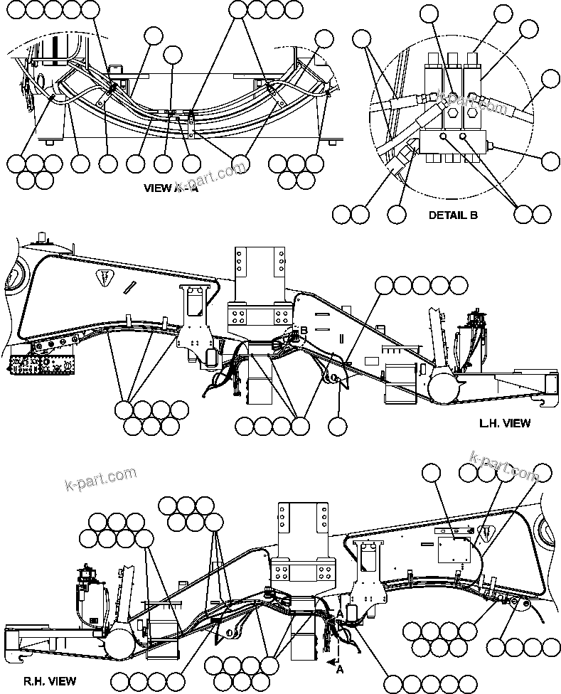Komatsu parts book diagram for AFE59-A 930E-4 S/N A30465 - A30466    CODELCO GABY: AUTO LUBE SYSTEM HOSE ROUTING