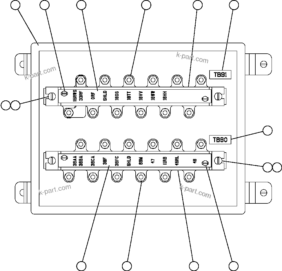 Komatsu parts book diagram for AFE59-A 930E-4 S/N A30465 - A30466    CODELCO GABY: JUNCTION BOX ASSEMBLY - R.H. (EK5824)