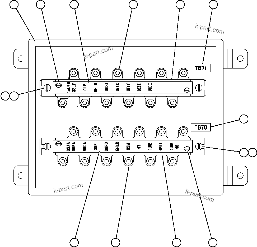 Komatsu parts book diagram for AFE59-A 930E-4 S/N A30465 - A30466    CODELCO GABY: JUNCTION BOX ASSEMBLY - L.H. (EK5822)