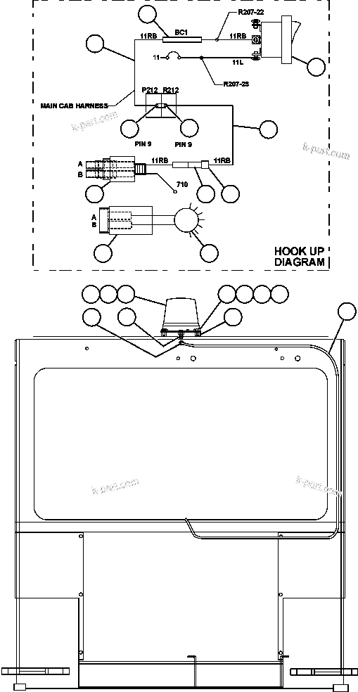Komatsu parts book diagram for AFE59-A 930E-4 S/N A30465 - A30466    CODELCO GABY: ROTATING BEACON