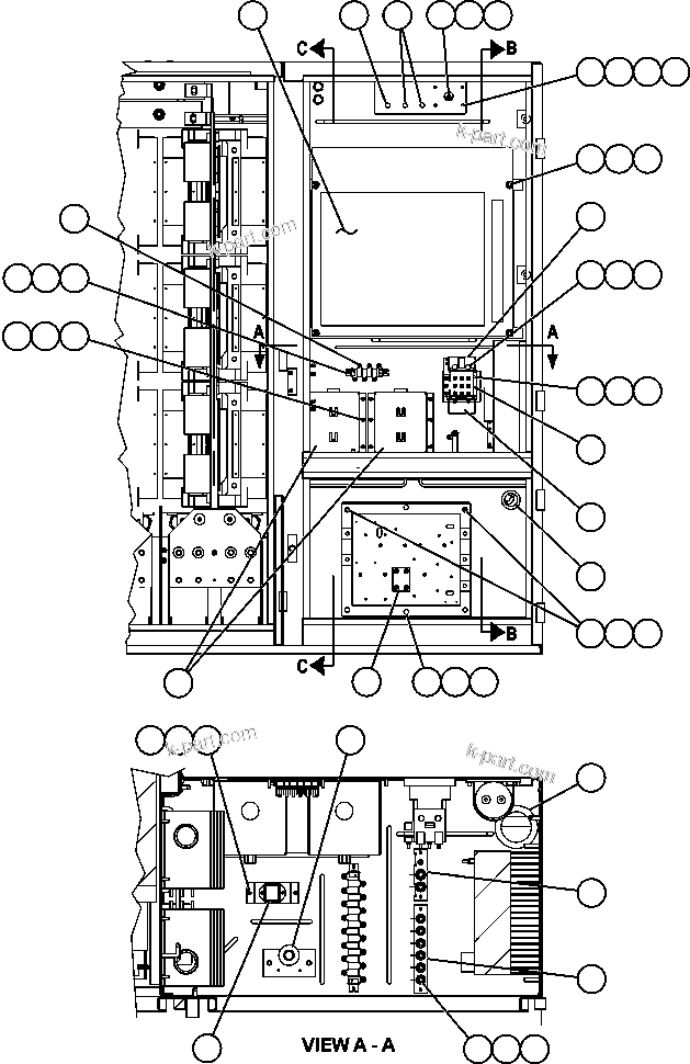Komatsu parts book diagram for AFE59-A 930E-4 S/N A30465 - A30466    CODELCO GABY: CONTROL CABINET - LEFT COMPARTMENT (PC2226)