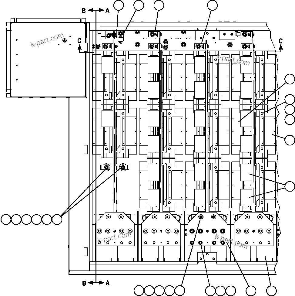 Komatsu parts book diagram for AFE59-A 930E-4 S/N A30465 - A30466    CODELCO GABY: CONTROL CABINET - RIGHT FRONT (PC2226)