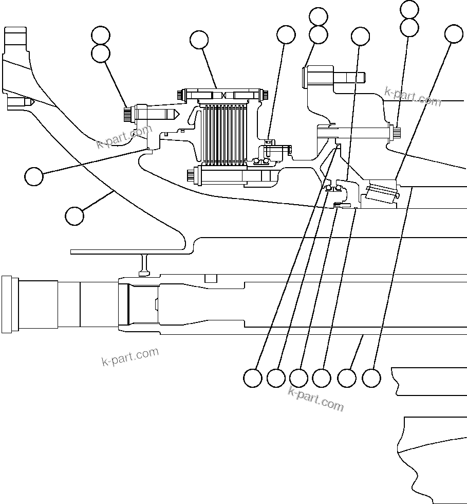 Komatsu parts book diagram for AFE59-A 930E-4 S/N A30465 - A30466    CODELCO GABY: TRANSMISSION, MOTORIZED WHEEL (GE1493)