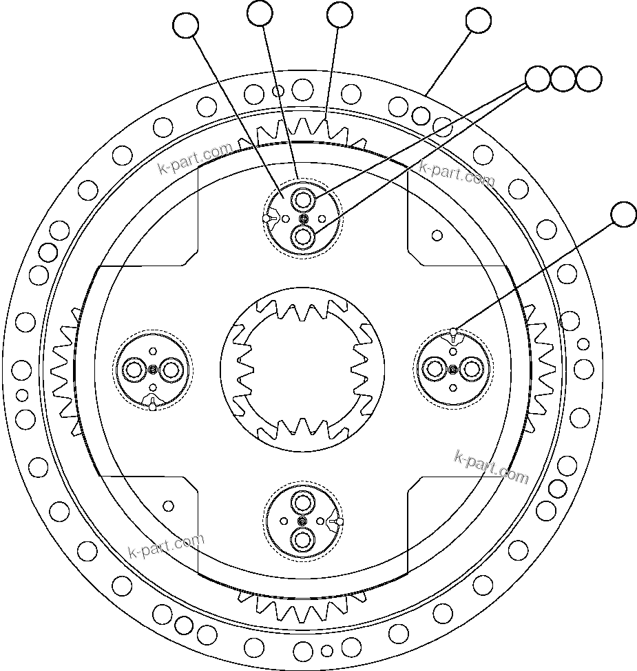Komatsu parts book diagram for AFE59-A 930E-4 S/N A30465 - A30466    CODELCO GABY: CARRIER ASSEMBLY - LOW SPEED (GE1494)