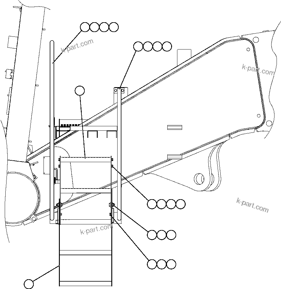 Komatsu parts book diagram for AFE59-BJ 930E-4 S/N A30694, A30695, A30698, A30709 & A30723    DOWNER EDI MINING: ACCESS LADDER & HANDRAIL INSTALLATION