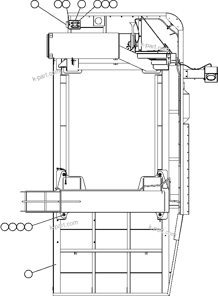 Komatsu parts book diagram for AFE59-BJ 930E-4 S/N A30694, A30695, A30698, A30709 & A30723    DOWNER EDI MINING: L.H. DECK & BUMPER MOUNTING