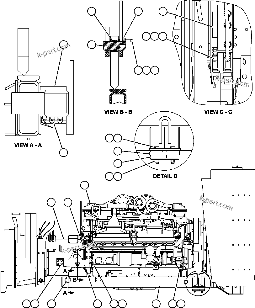 Komatsu parts book diagram for AFE59-BJ 930E-4 S/N A30694, A30695, A30698, A30709 & A30723    DOWNER EDI MINING: ENGINE & MISCELLANEOUS INSTALLATION