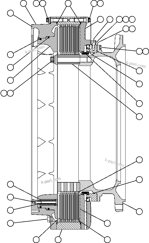 Komatsu parts book diagram for AFE59-BJ 930E-4 S/N A30694, A30695, A30698, A30709 & A30723    DOWNER EDI MINING: REAR BRAKE ASSEMBLY (EK7401)