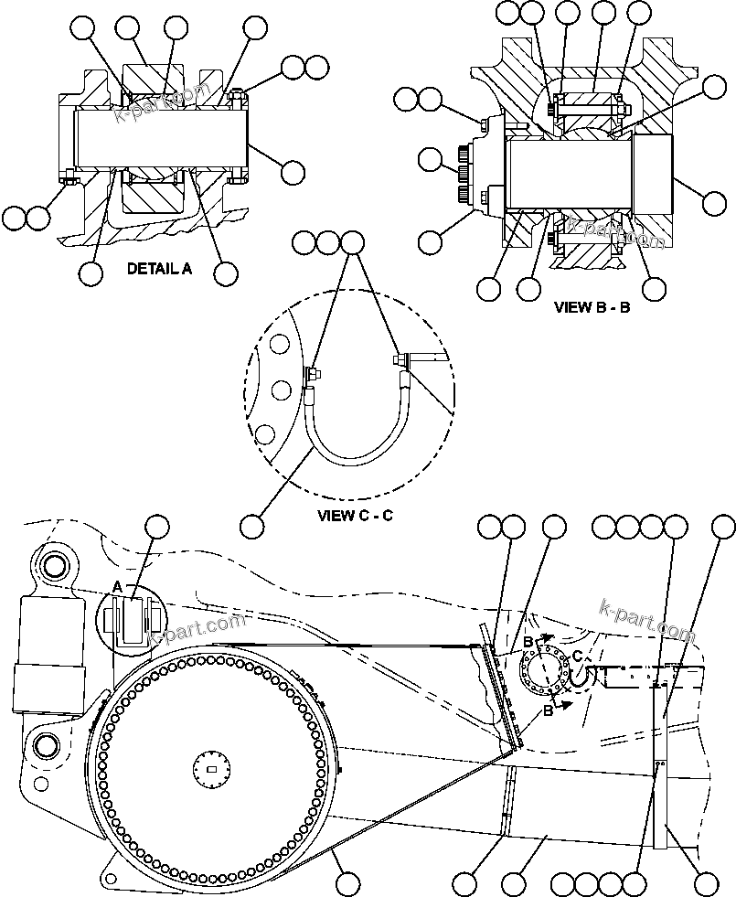 Komatsu parts book diagram for AFE59-BJ 930E-4 S/N A30694, A30695, A30698, A30709 & A30723    DOWNER EDI MINING: DRIVE AXLE & MOUNTING