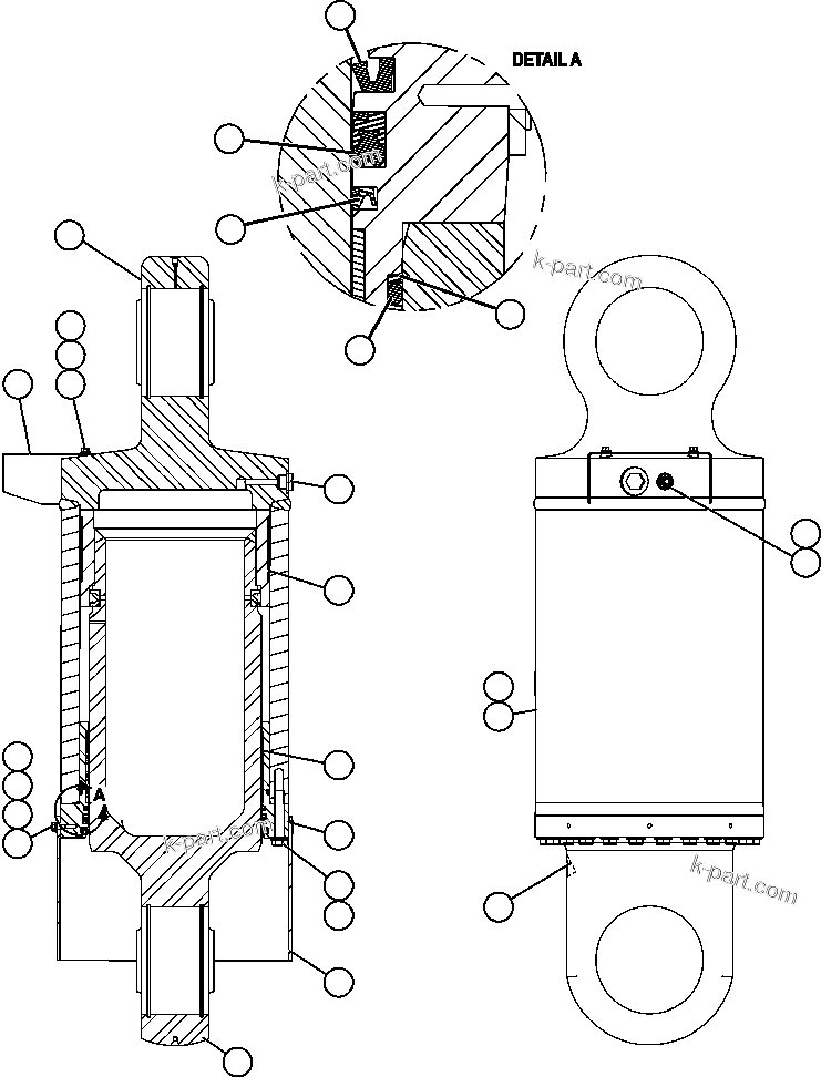 Komatsu parts book diagram for AFE59-BJ 930E-4 S/N A30694, A30695, A30698, A30709 & A30723    DOWNER EDI MINING: REAR SUSPENSION ASSEMBLY (EL7308)