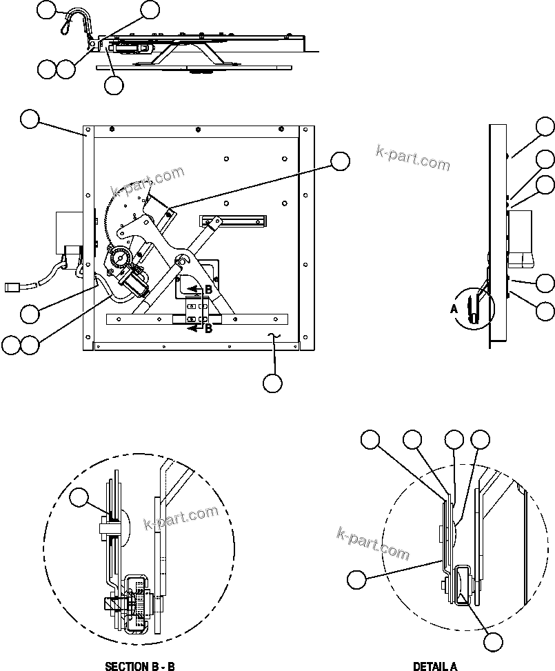 Komatsu parts book diagram for AFE59-BJ 930E-4 S/N A30694, A30695, A30698, A30709 & A30723    DOWNER EDI MINING: INNER DOOR PANEL ASSEMBLY - R.H. (EL2747)