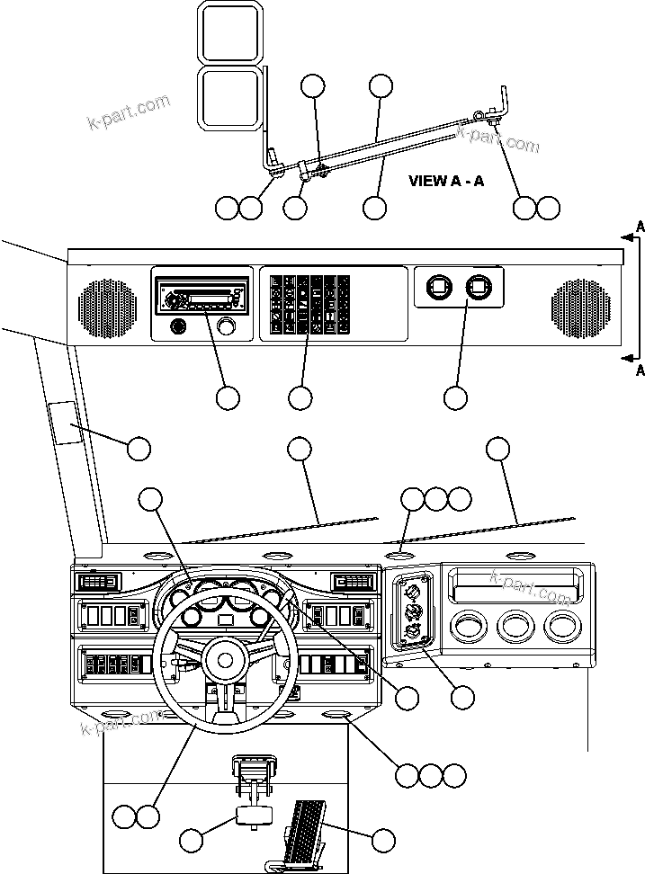 Komatsu parts book diagram for AFE59-BJ 930E-4 S/N A30694, A30695, A30698, A30709 & A30723    DOWNER EDI MINING: OPERATOR CONTROLS & CAB FEATURES