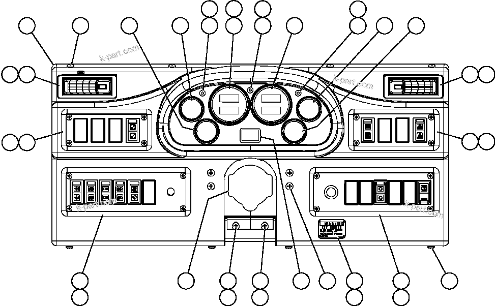 Komatsu parts book diagram for AFE59-BJ 930E-4 S/N A30694, A30695, A30698, A30709 & A30723    DOWNER EDI MINING: INSTRUMENT PANEL ASSEMBLY