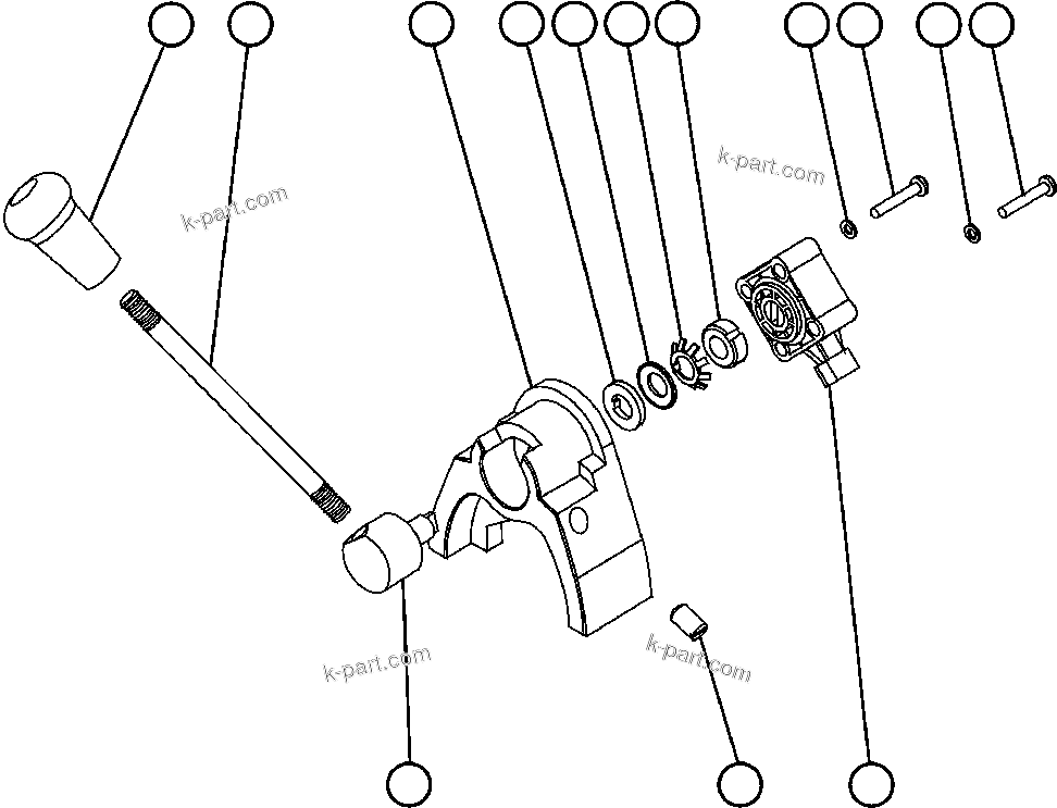 Komatsu parts book diagram for AFE59-BJ 930E-4 S/N A30694, A30695, A30698, A30709 & A30723    DOWNER EDI MINING: RETARDER LEVER ASSEMBLY (EK9211)