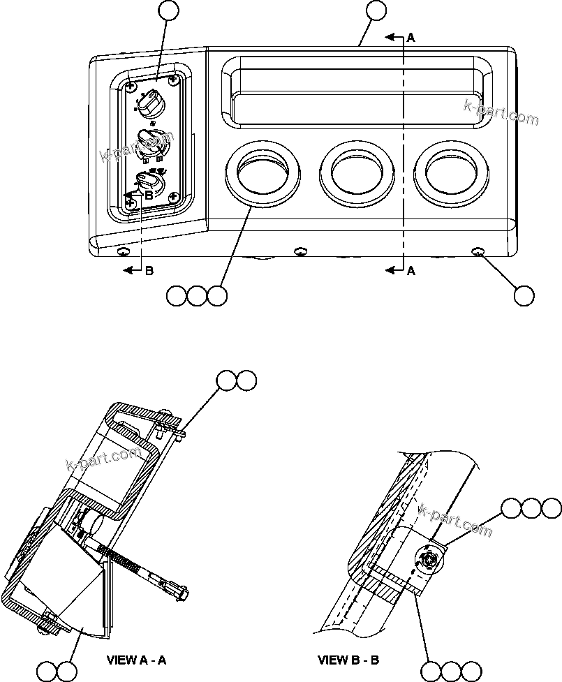 Komatsu parts book diagram for AFE59-BJ 930E-4 S/N A30694, A30695, A30698, A30709 & A30723    DOWNER EDI MINING: HEATER/AIR CONDITIONER DASH MODULE