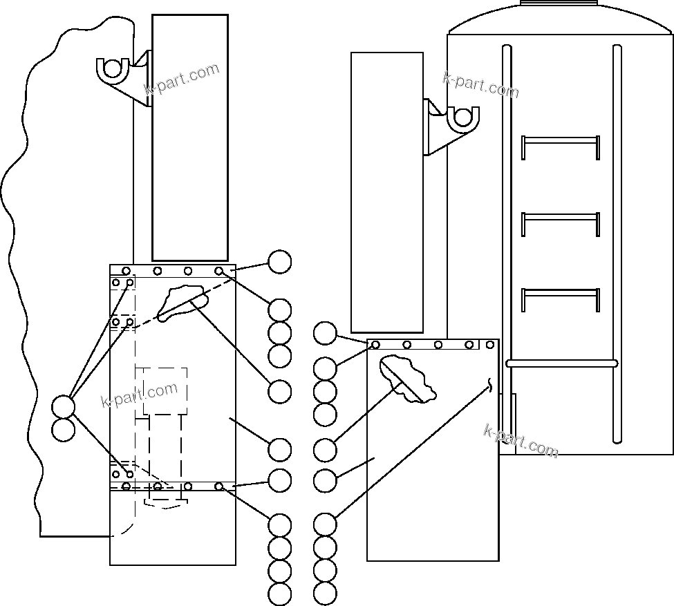 Komatsu parts book diagram for AFE59-BJ 930E-4 S/N A30694, A30695, A30698, A30709 & A30723    DOWNER EDI MINING: SIDE MUD FLAP INSTALLATION