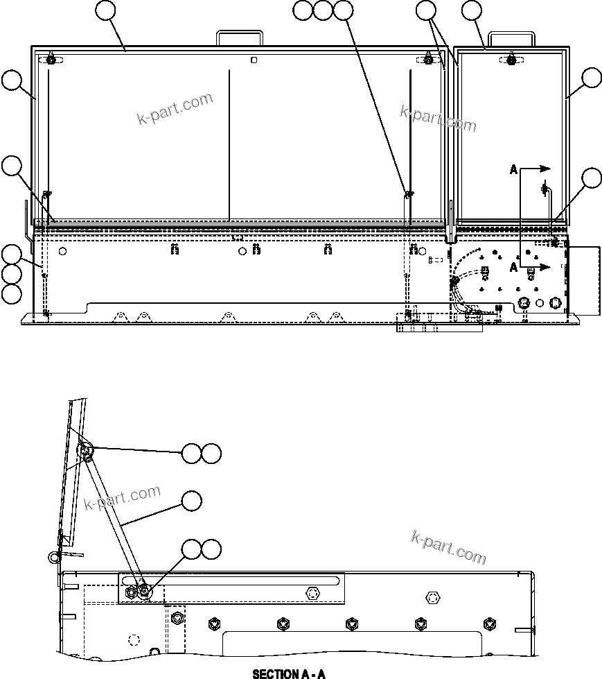 Komatsu parts book diagram for AFE59-BJ 930E-4 S/N A30694, A30695, A30698, A30709 & A30723    DOWNER EDI MINING: BATTERY BOX ( 3/3)
