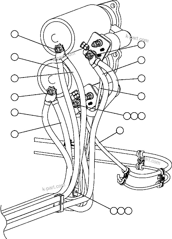Komatsu parts book diagram for AFE59-BJ 930E-4 S/N A30694, A30695, A30698, A30709 & A30723    DOWNER EDI MINING: ENGINE WIRING - CRANKING MOTORS