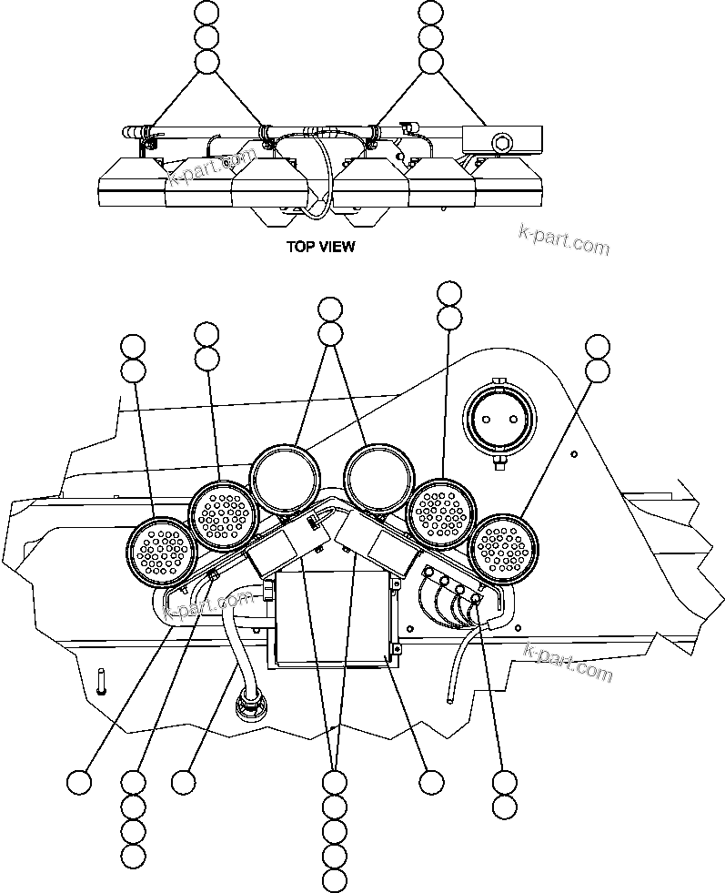 Komatsu parts book diagram for AFE59-BJ 930E-4 S/N A30694, A30695, A30698, A30709 & A30723    DOWNER EDI MINING: REAR LIGHTS & BACKUP HORN INSTALLATION