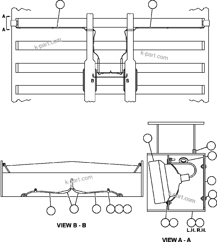 Komatsu parts book diagram for AFE59-BJ 930E-4 S/N A30694, A30695, A30698, A30709 & A30723    DOWNER EDI MINING: REAR TURN SIGNAL & CLEARANCE LIGHTS