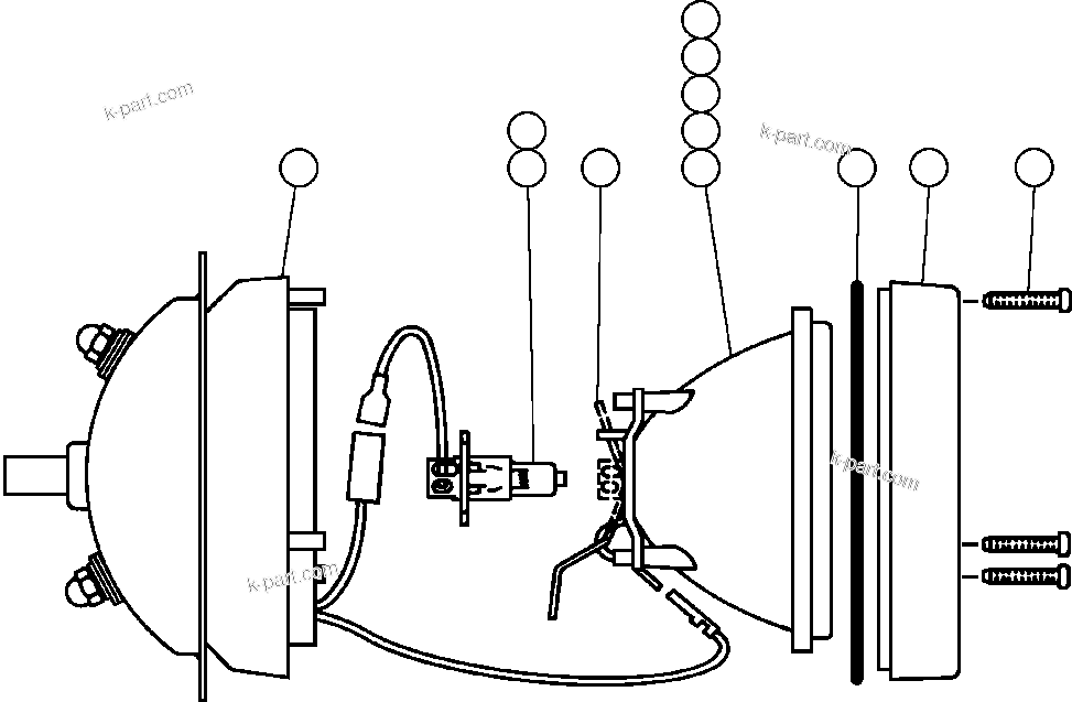 Komatsu parts book diagram for AFE59-BJ 930E-4 S/N A30694, A30695, A30698, A30709 & A30723    DOWNER EDI MINING: LIGHT ASSEMBLY (HID)