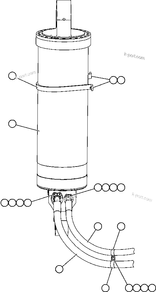 Komatsu parts book diagram for AFE59-BJ 930E-4 S/N A30694, A30695, A30698, A30709 & A30723    DOWNER EDI MINING: HOIST CYLINDER & PIPING