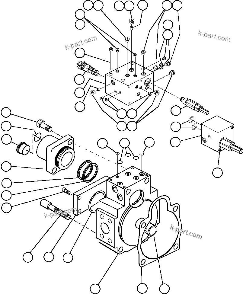 Komatsu parts book diagram for AFE59-BJ 930E-4 S/N A30694, A30695, A30698, A30709 & A30723    DOWNER EDI MINING: STEERING PUMP HOUSING (REAR) (PC1142)