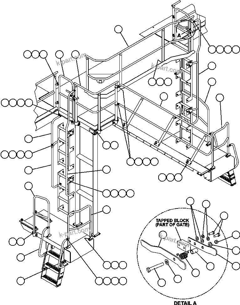 Komatsu parts book diagram for AFE59-BM 930E-4 S/N A30712 - A30714      CODELCO: HANDRAILS - LADDERS, STEPS & PLATFORMS