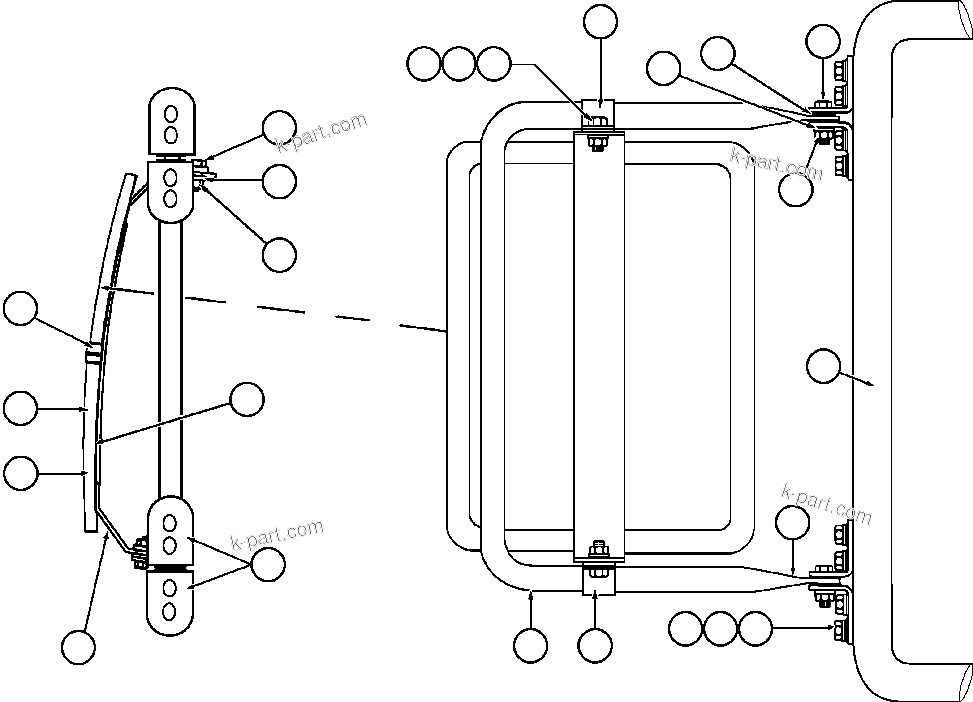 Komatsu parts book diagram for AFE59-BM 930E-4 S/N A30712 - A30714      CODELCO: R.H. CONVEX MIRROR INSTALLATION