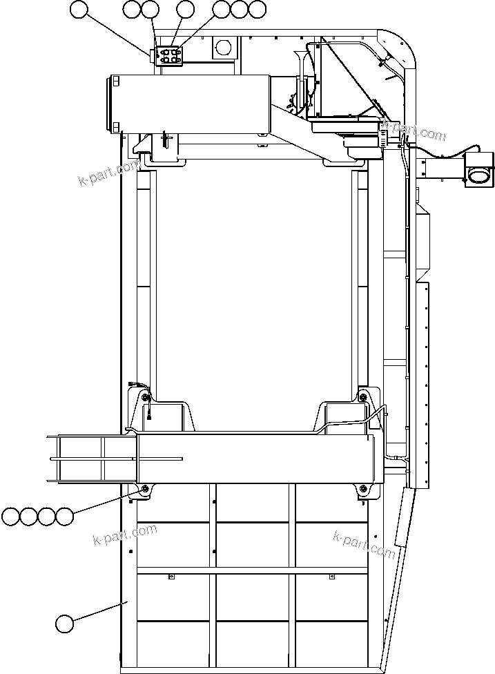 Komatsu parts book diagram for AFE59-BM 930E-4 S/N A30712 - A30714      CODELCO: L.H. DECK & BUMPER MOUNTING