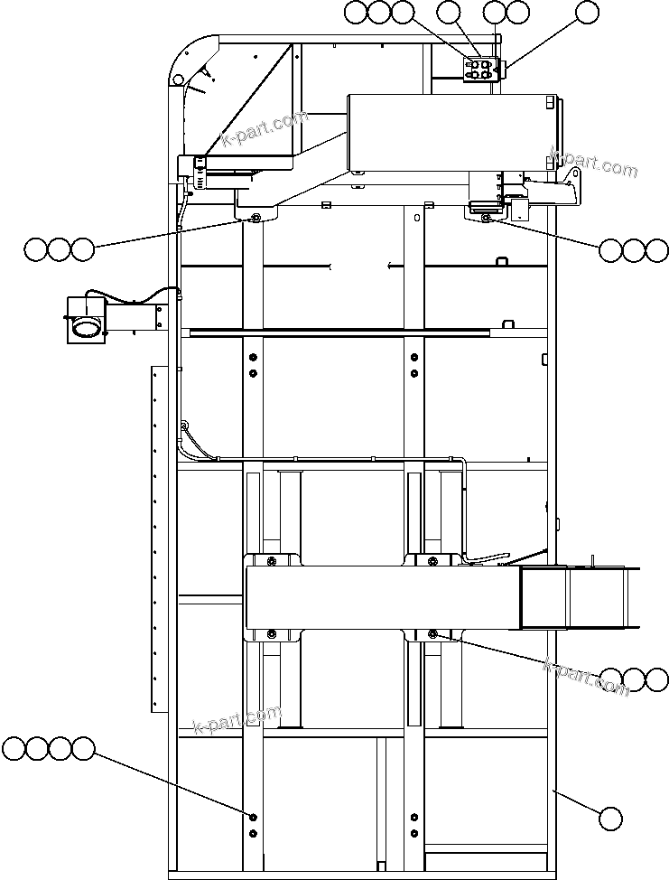 Komatsu parts book diagram for AFE59-BM 930E-4 S/N A30712 - A30714      CODELCO: R.H. DECK & BUMPER MOUNTING