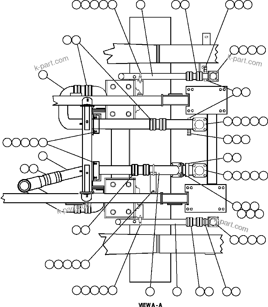 Komatsu parts book diagram for AFE59-BM 930E-4 S/N A30712 - A30714      CODELCO: RADIATOR PIPING ( 2/2)