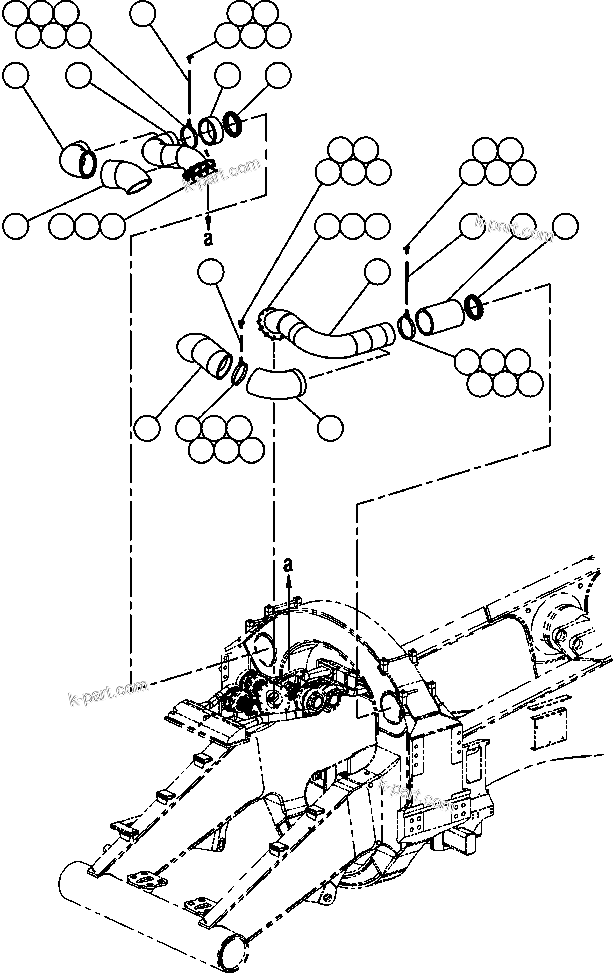 Komatsu parts book diagram for AFE59-BM 930E-4 S/N A30712 - A30714      CODELCO: EXHAUST PIPING ( 1/2)