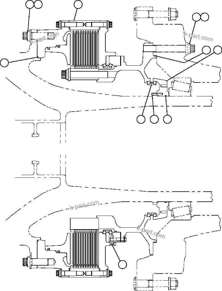 Komatsu parts book diagram for AFE59-BM 930E-4 S/N A30712 - A30714      CODELCO: REAR BRAKE MOUNTING