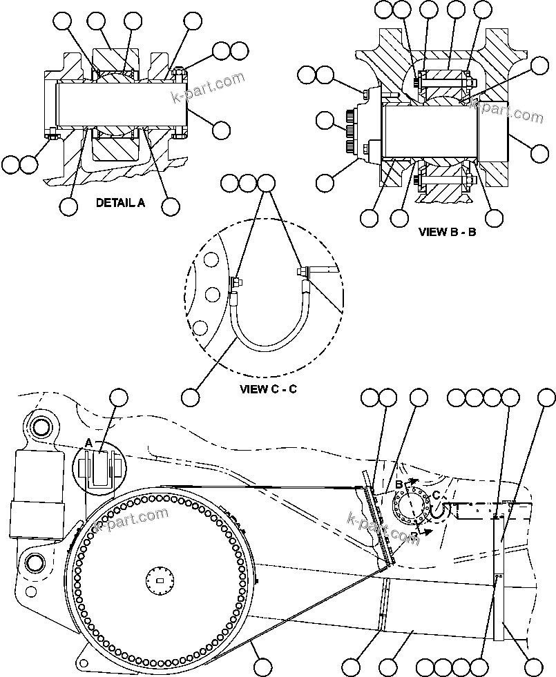 Komatsu parts book diagram for AFE59-BM 930E-4 S/N A30712 - A30714      CODELCO: DRIVE AXLE & MOUNTING