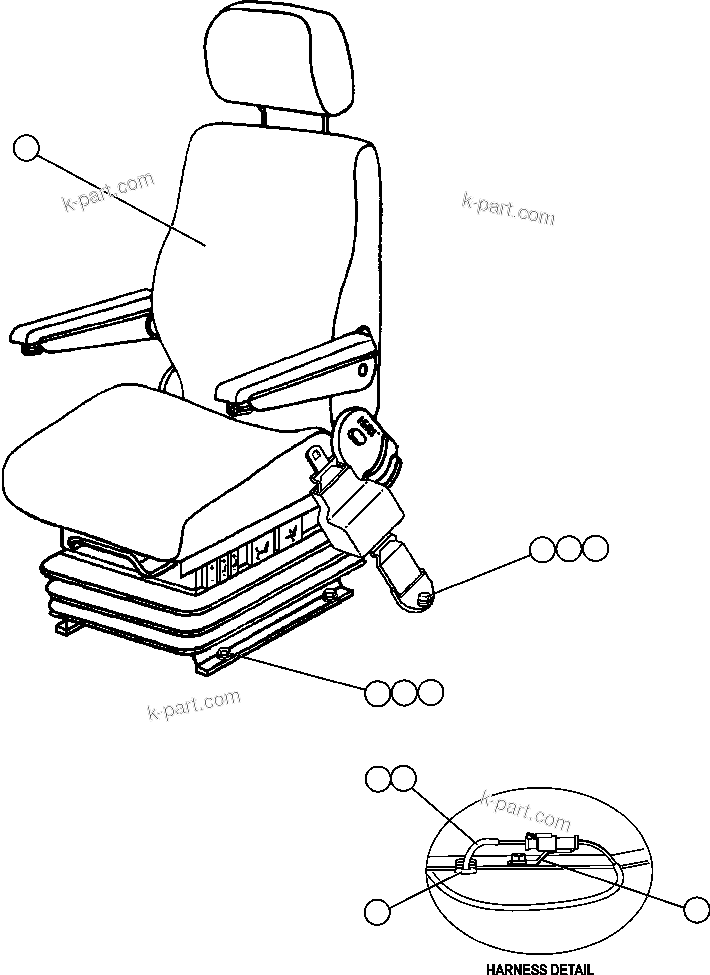 Komatsu parts book diagram for AFE59-BM 930E-4 S/N A30712 - A30714      CODELCO: OPERATOR'S SEAT INSTALLATION