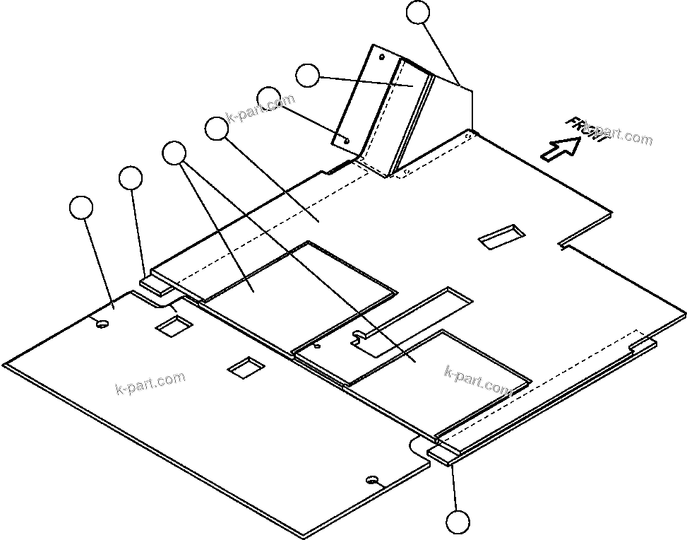 Komatsu parts book diagram for AFE59-BM 930E-4 S/N A30712 - A30714      CODELCO: FOOTREST AND FLOOR MATS
