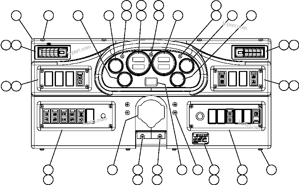 Komatsu parts book diagram for AFE59-BM 930E-4 S/N A30712 - A30714      CODELCO: INSTRUMENT PANEL ASSEMBLY