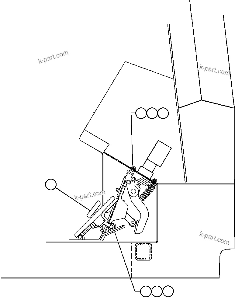 Komatsu parts book diagram for AFE59-BM 930E-4 S/N A30712 - A30714      CODELCO: PEDAL INSTALLATION