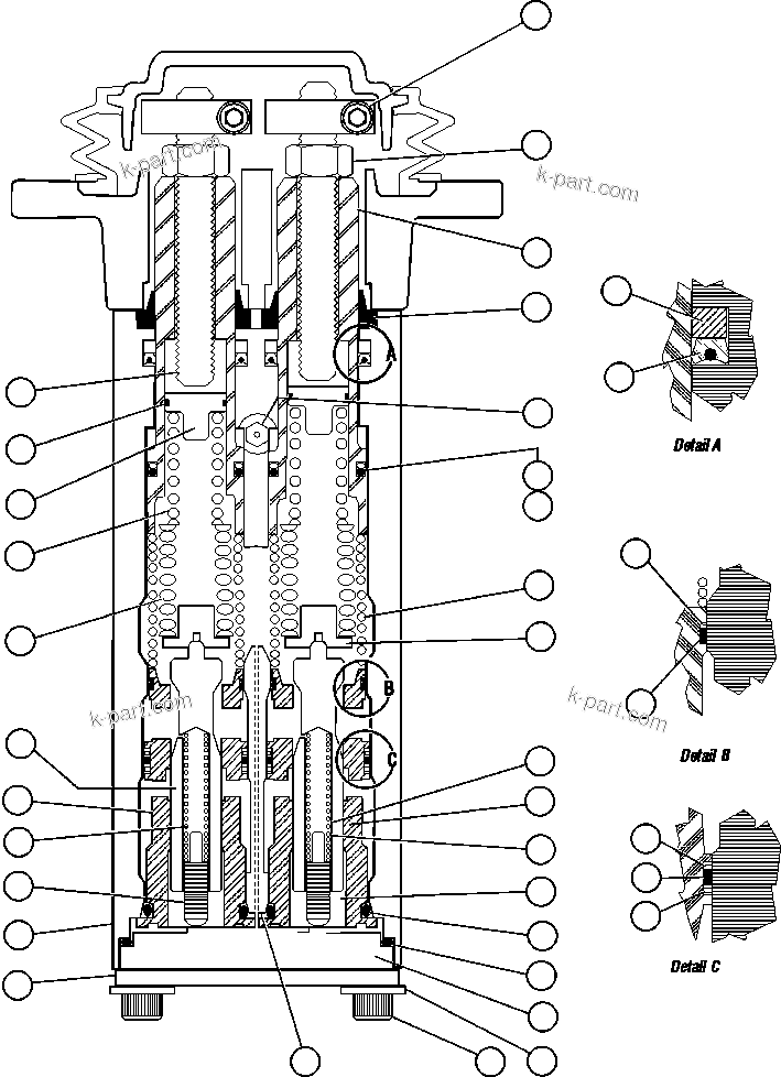 Komatsu parts book diagram for AFE59-BM 930E-4 S/N A30712 - A30714      CODELCO: BRAKE VALVE SUB-ASSEMBLY  2/2 (XA2704)
