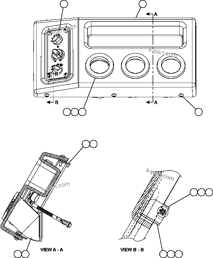 Komatsu parts book diagram for AFE59-BM 930E-4 S/N A30712 - A30714      CODELCO: HEATER/AIR CONDITIONER DASH MODULE