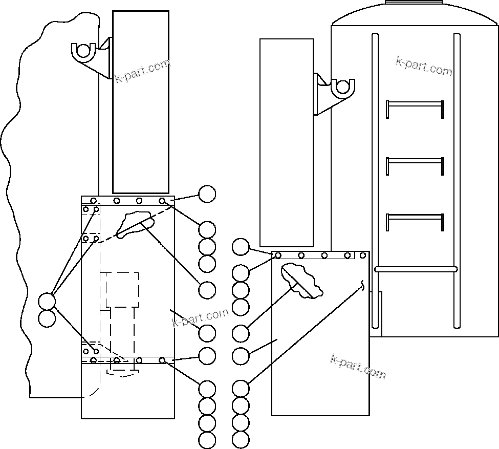 Komatsu parts book diagram for AFE59-BM 930E-4 S/N A30712 - A30714      CODELCO: SIDE MUD FLAP INSTALLATION