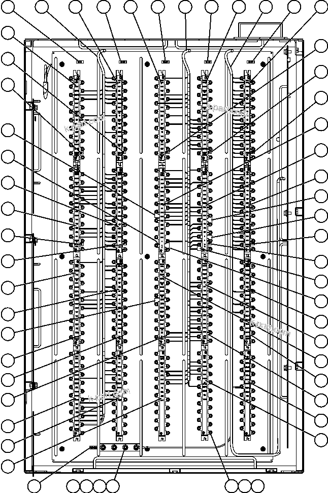 Komatsu parts book diagram for AFE59-BM 930E-4 S/N A30712 - A30714      CODELCO: AUXILIARY CONTROL CABINET COMPONENTS - REAR WALL