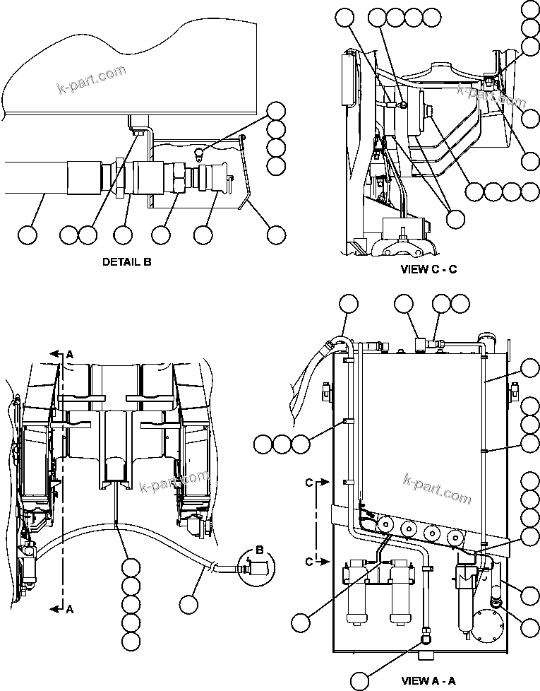 Komatsu parts book diagram for AFE59-BM 930E-4 S/N A30712 - A30714      CODELCO: FUEL TANK INSTALLATION & PIPING ( 2/2)