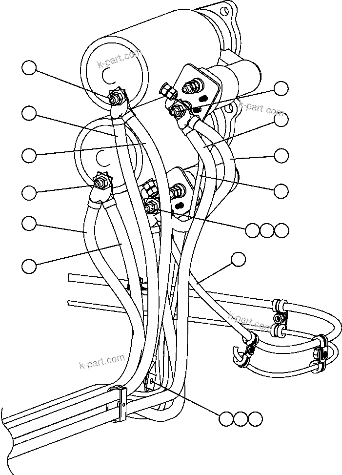 Komatsu parts book diagram for AFE59-BM 930E-4 S/N A30712 - A30714      CODELCO: ENGINE WIRING - CRANKING MOTORS